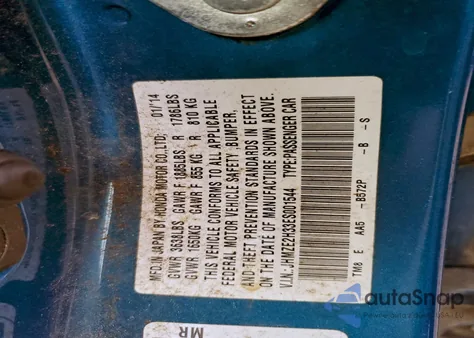 2014 Honda Insight z USA, uszkodzony, nr VIN JHMZE2H33ES001544